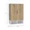 Tuhome Rosie Armoire, Two Open Shelves, Double Door, Five Shelves, Hanging Rod, Light Oak/White CDB7136 - alternate 8